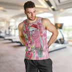 Australia Pink Galah Christmas Men Tank Top Falalalala Galalah Bottlebrush Aboriginal Art - Aussie Hoodie