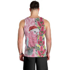 Australia Pink Galah Christmas Men Tank Top Falalalala Galalah Bottlebrush Aboriginal Art - Aussie Hoodie