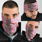 Australia Pink Galah Christmas Neck Gaiter Falalalala Galalah Bottlebrush Aboriginal Art - Aussie Hoodie