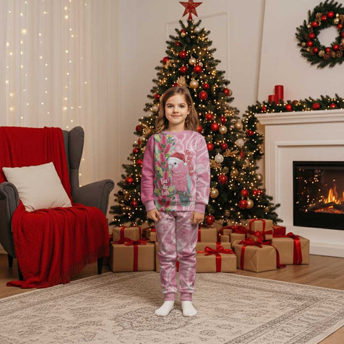 Australia Pink Galah Christmas Pajama Set Falalalala Galalah Bottlebrush Aboriginal Art - Aussie Hoodie