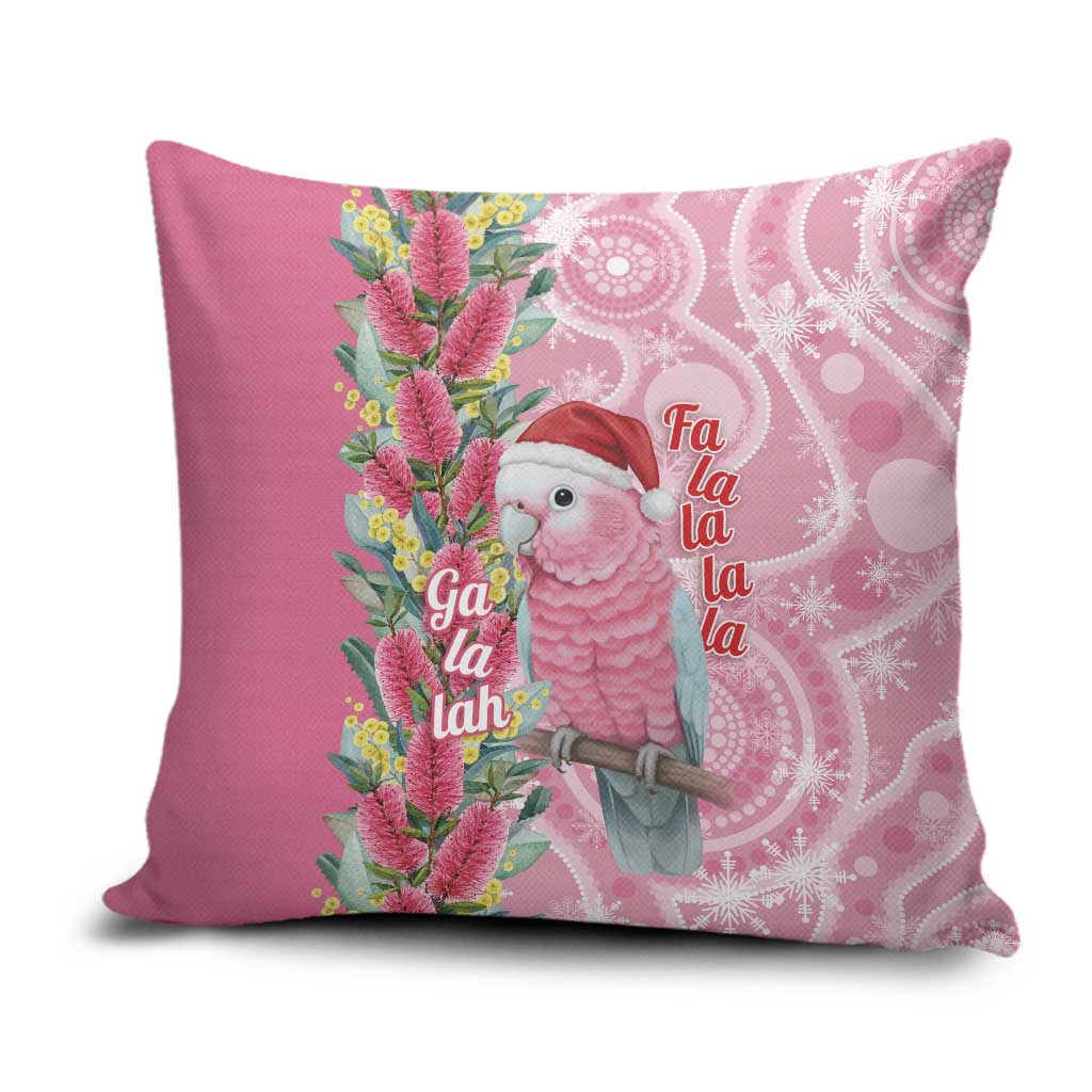 Australia Pink Galah Christmas Pillow Cover Falalalala Galalah Bottlebrush Aboriginal Art - Aussie Hoodie