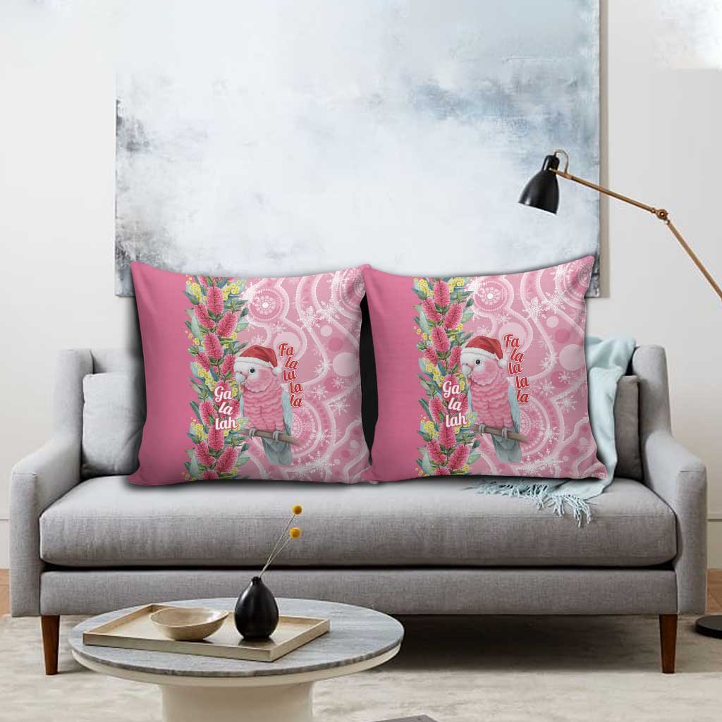 Australia Pink Galah Christmas Pillow Cover Falalalala Galalah Bottlebrush Aboriginal Art - Aussie Hoodie