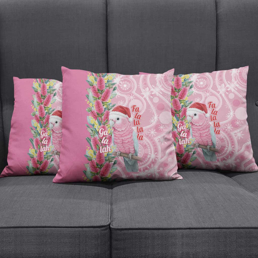 Australia Pink Galah Christmas Pillow Cover Falalalala Galalah Bottlebrush Aboriginal Art - Aussie Hoodie