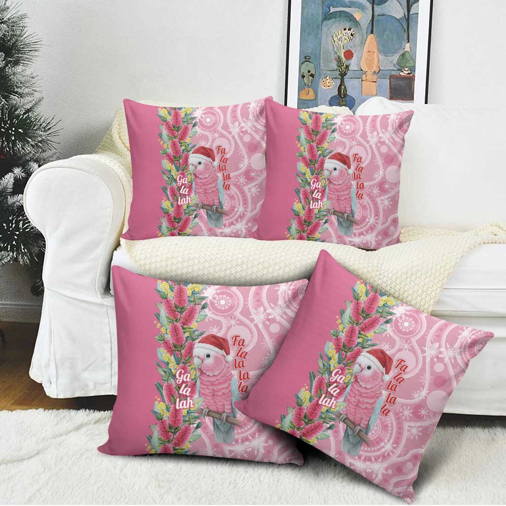 Australia Pink Galah Christmas Pillow Cover Falalalala Galalah Bottlebrush Aboriginal Art - Aussie Hoodie