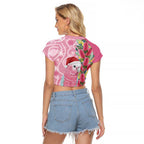 Australia Pink Galah Christmas Raglan Cropped T Shirt Falalalala Galalah Bottlebrush Aboriginal Art - Aussie Hoodie