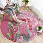 Australia Pink Galah Christmas Round Carpet Falalalala Galalah Bottlebrush Aboriginal Art - Aussie Hoodie