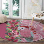 Australia Pink Galah Christmas Round Carpet Falalalala Galalah Bottlebrush Aboriginal Art - Aussie Hoodie