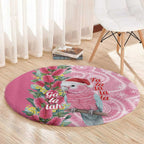 Australia Pink Galah Christmas Round Carpet Falalalala Galalah Bottlebrush Aboriginal Art - Aussie Hoodie