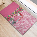 Australia Pink Galah Christmas Rubber Doormat Falalalala Galalah Bottlebrush Aboriginal Art - Aussie Hoodie