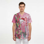 Australia Pink Galah Christmas Scrub Top Falalalala Galalah Bottlebrush Aboriginal Art - Aussie Hoodie