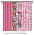 Australia Pink Galah Christmas Shower Curtain Falalalala Galalah Bottlebrush Aboriginal Art - Aussie Hoodie