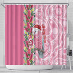 Australia Pink Galah Christmas Shower Curtain Falalalala Galalah Bottlebrush Aboriginal Art - Aussie Hoodie