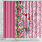 Australia Pink Galah Christmas Shower Curtain Falalalala Galalah Bottlebrush Aboriginal Art - Aussie Hoodie