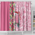 Australia Pink Galah Christmas Shower Curtain Falalalala Galalah Bottlebrush Aboriginal Art - Aussie Hoodie