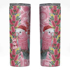 Australia Pink Galah Christmas Skinny Tumbler Falalalala Galalah Bottlebrush Aboriginal Art - Aussie Hoodie