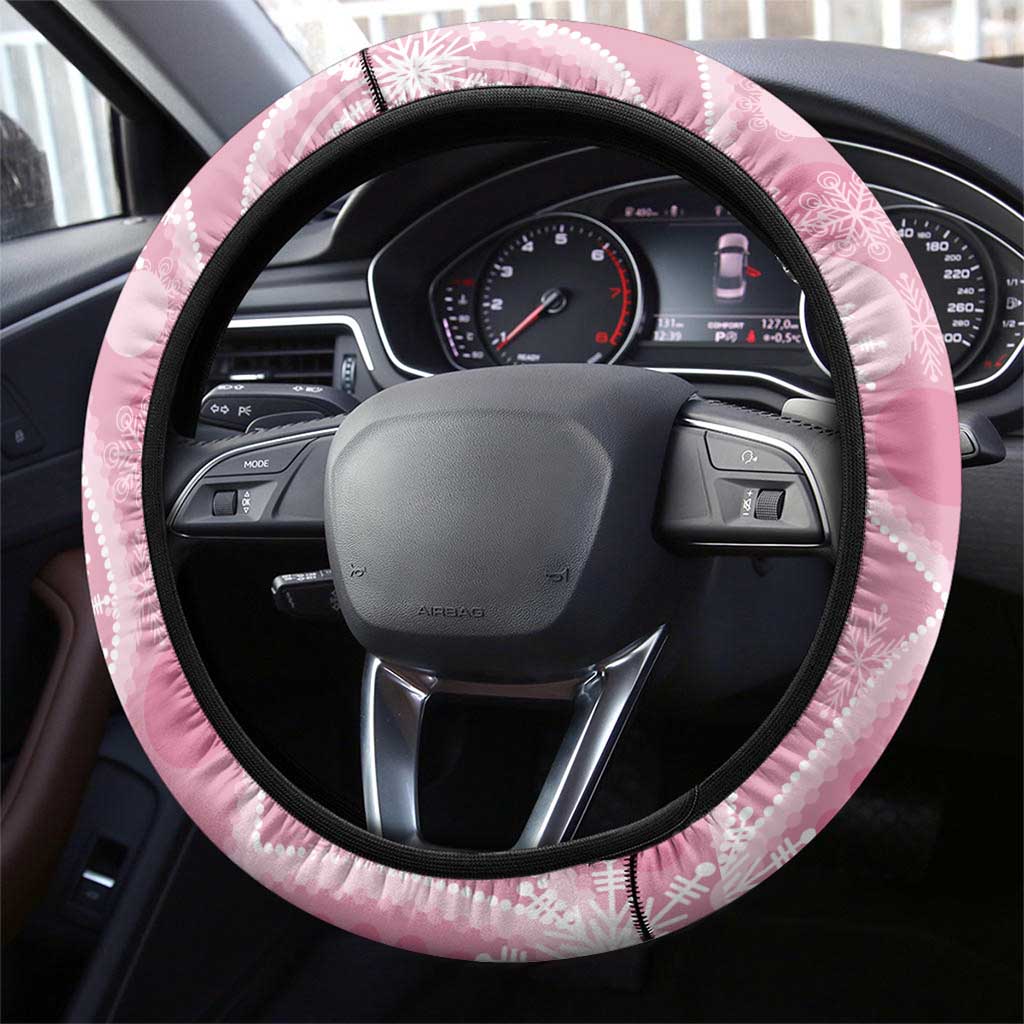 Australia Pink Galah Christmas Steering Wheel Cover Falalalala Galalah Bottlebrush Aboriginal Art - Aussie Hoodie
