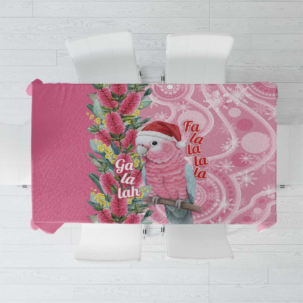 Australia Pink Galah Christmas Tablecloth Falalalala Galalah Bottlebrush Aboriginal Art - Aussie Hoodie