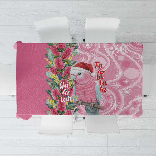 Australia Pink Galah Christmas Tablecloth Falalalala Galalah Bottlebrush Aboriginal Art - Aussie Hoodie