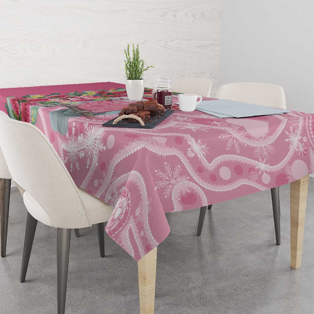 Australia Pink Galah Christmas Tablecloth Falalalala Galalah Bottlebrush Aboriginal Art - Aussie Hoodie