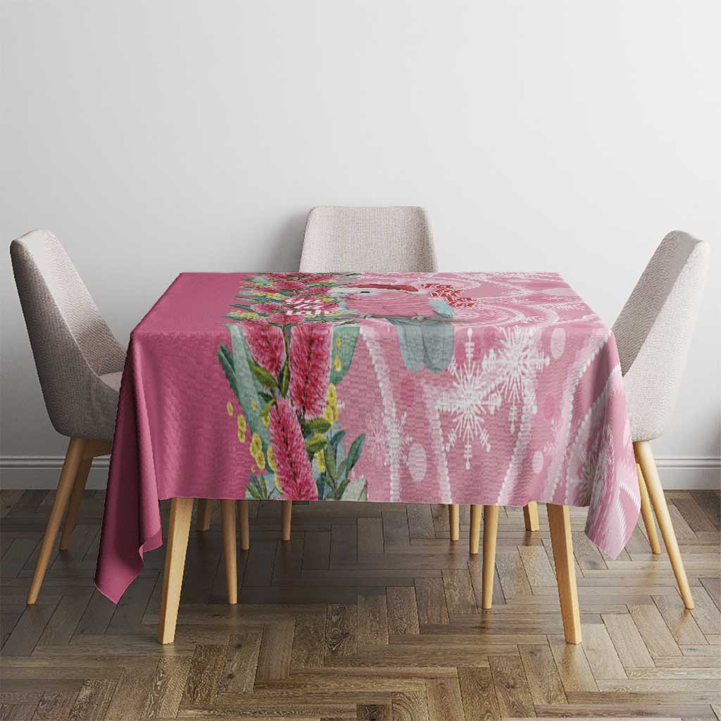 Australia Pink Galah Christmas Tablecloth Falalalala Galalah Bottlebrush Aboriginal Art - Aussie Hoodie