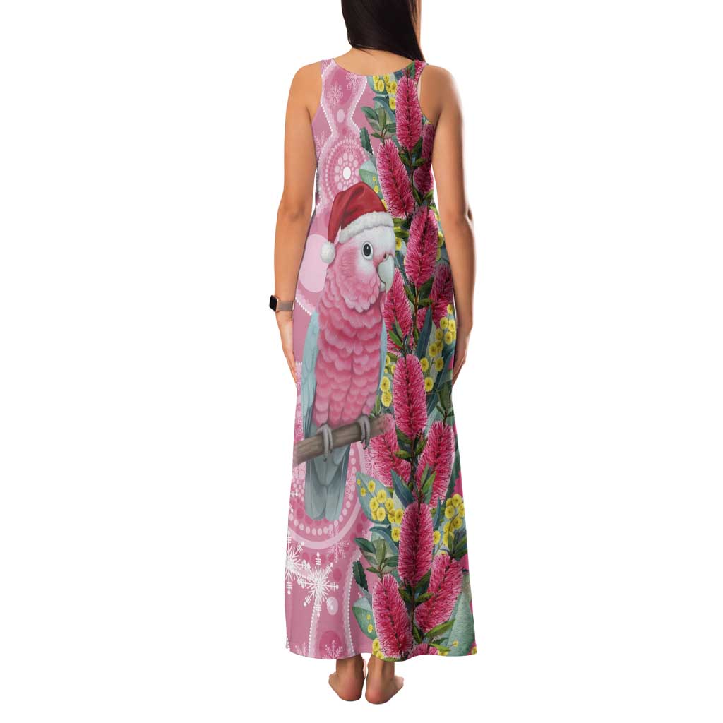 Australia Pink Galah Christmas Tank Maxi Dress Falalalala Galalah Bottlebrush Aboriginal Art - Aussie Hoodie
