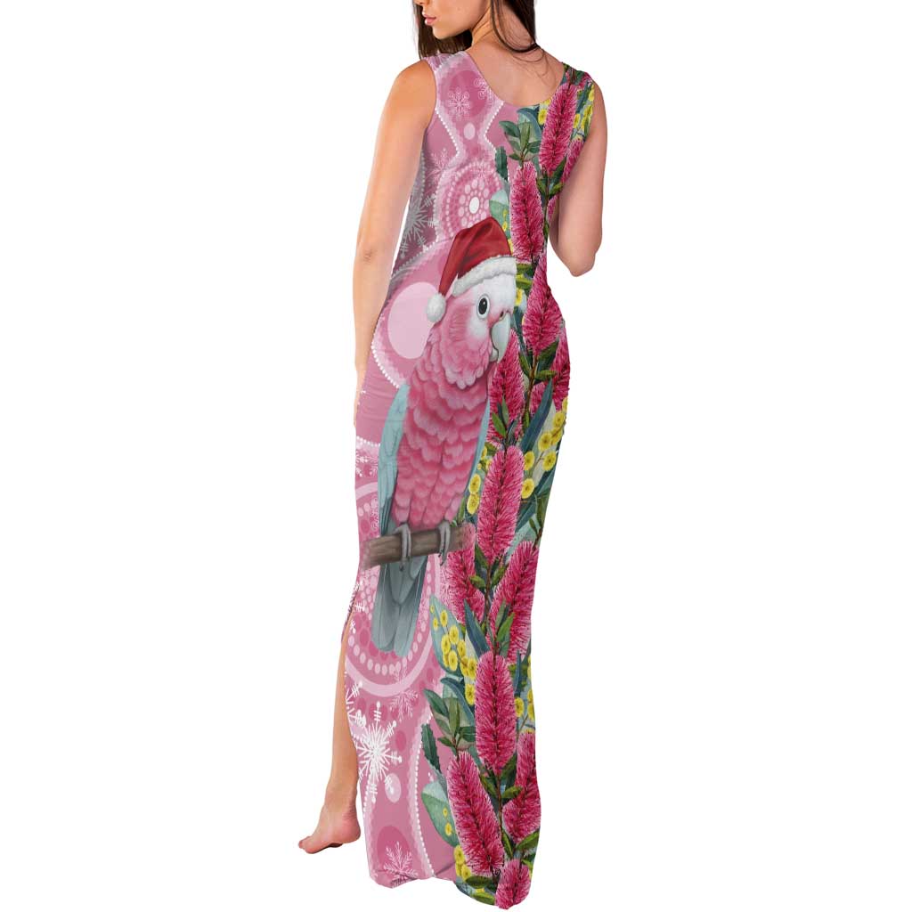 Australia Pink Galah Christmas Tank Maxi Dress Falalalala Galalah Bottlebrush Aboriginal Art - Aussie Hoodie