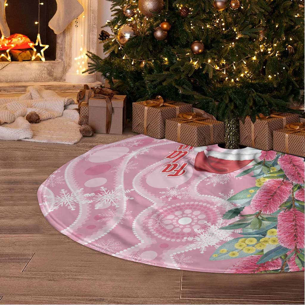 Australia Pink Galah Christmas Tree Skirt Falalalala Galalah Bottlebrush Aboriginal Art - Aussie Hoodie