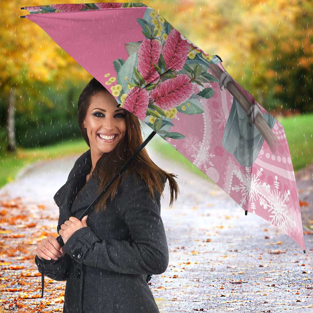 Australia Pink Galah Christmas Umbrella Falalalala Galalah Bottlebrush Aboriginal Art - Aussie Hoodie