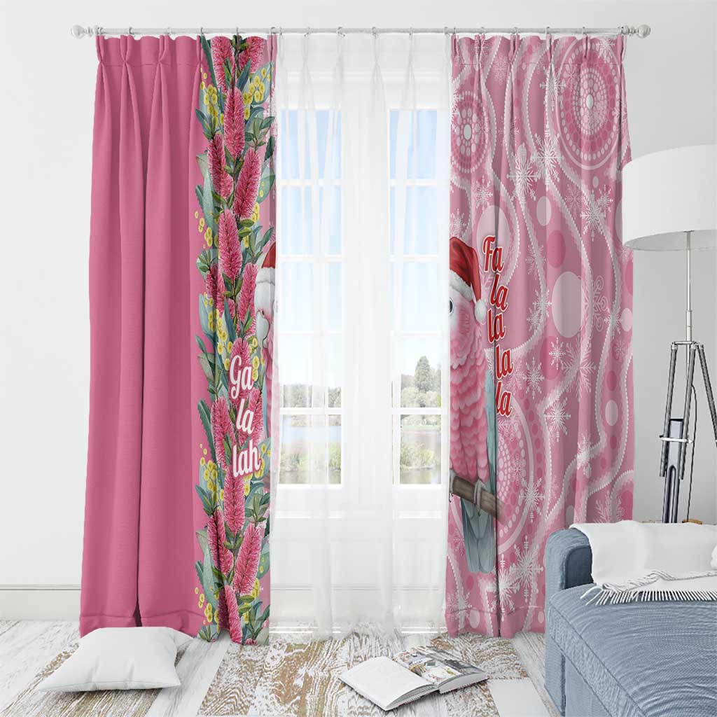Australia Pink Galah Christmas Window Curtain Falalalala Galalah Bottlebrush Aboriginal Art - Aussie Hoodie