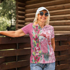 Australia Pink Galah Christmas Women Polo Shirt Falalalala Galalah Bottlebrush Aboriginal Art - Aussie Hoodie