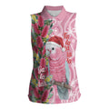 Australia Pink Galah Christmas Women Sleeveless Polo Shirt Falalalala Galalah Bottlebrush Aboriginal Art - Aussie Hoodie