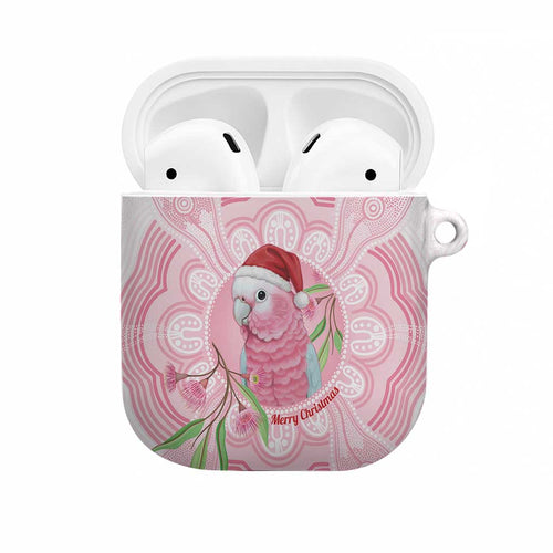 Funny Pink Galah Australia Christmas AirPods Case Eucalyptus Blossoms Aboriginal Art - Aussie Hoodie