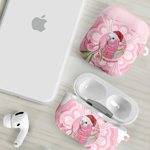 Funny Pink Galah Australia Christmas AirPods Case Eucalyptus Blossoms Aboriginal Art - Aussie Hoodie