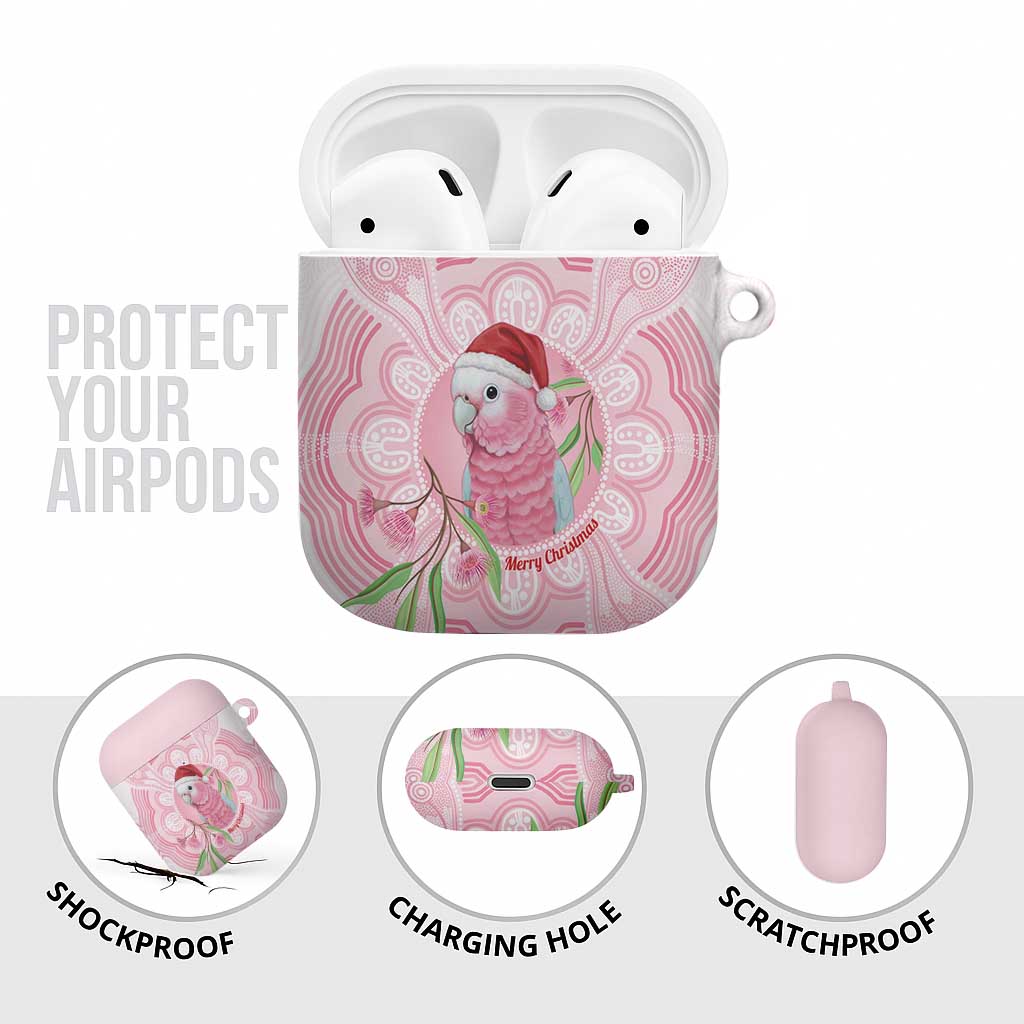 Funny Pink Galah Australia Christmas AirPods Case Eucalyptus Blossoms Aboriginal Art - Aussie Hoodie