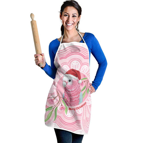Funny Pink Galah Australia Christmas Apron Eucalyptus Blossoms Aboriginal Art - Aussie Hoodie