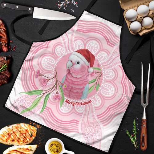Funny Pink Galah Australia Christmas Apron Eucalyptus Blossoms Aboriginal Art - Aussie Hoodie