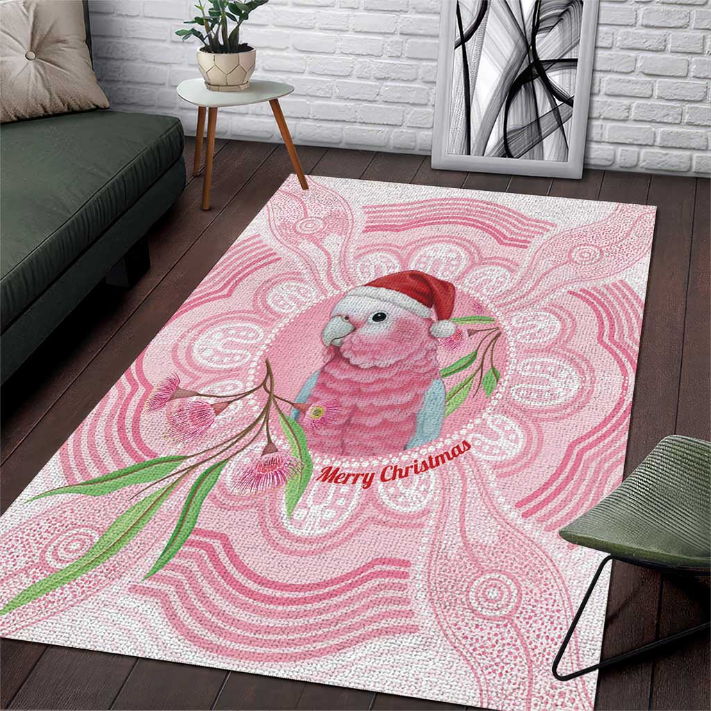 Funny Pink Galah Australia Christmas Area Rug Eucalyptus Blossoms Aboriginal Art - Aussie Hoodie