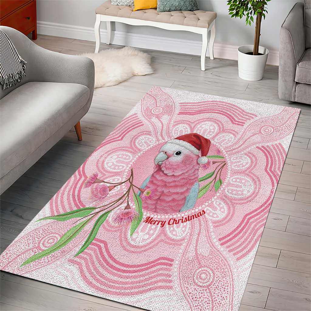 Funny Pink Galah Australia Christmas Area Rug Eucalyptus Blossoms Aboriginal Art - Aussie Hoodie