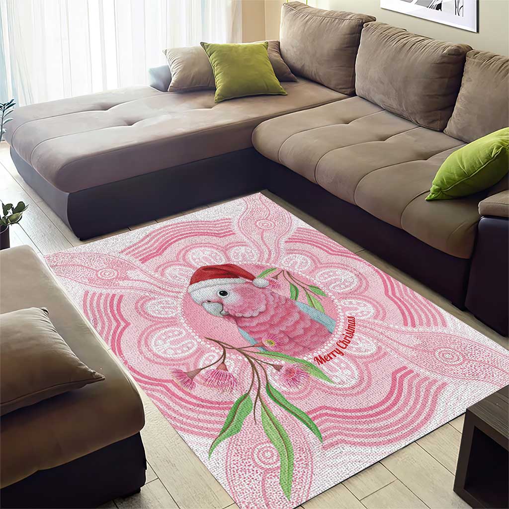 Funny Pink Galah Australia Christmas Area Rug Eucalyptus Blossoms Aboriginal Art - Aussie Hoodie