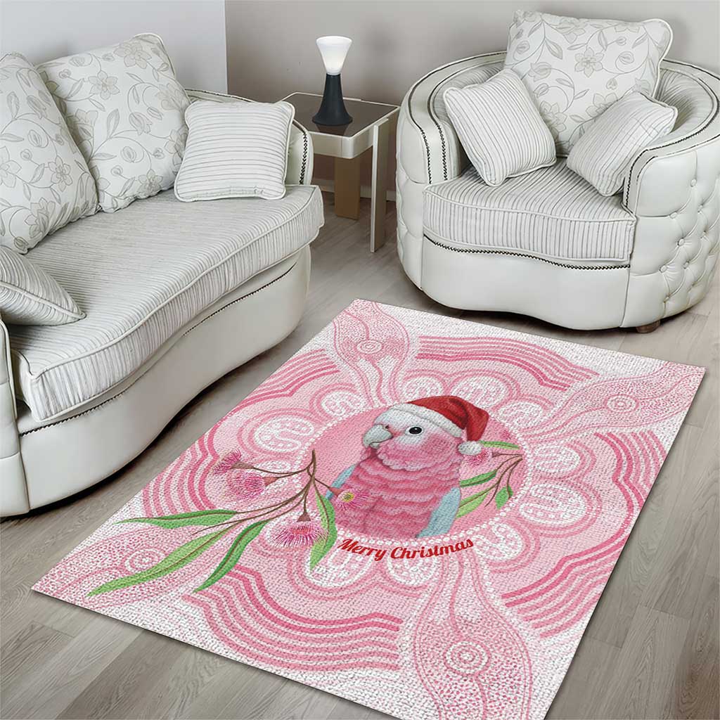 Funny Pink Galah Australia Christmas Area Rug Eucalyptus Blossoms Aboriginal Art - Aussie Hoodie