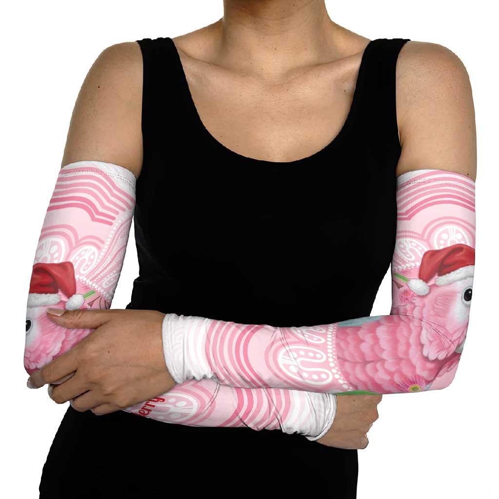 Funny Pink Galah Australia Christmas Arm Sleeves Eucalyptus Blossoms Aboriginal Art - Aussie Hoodie