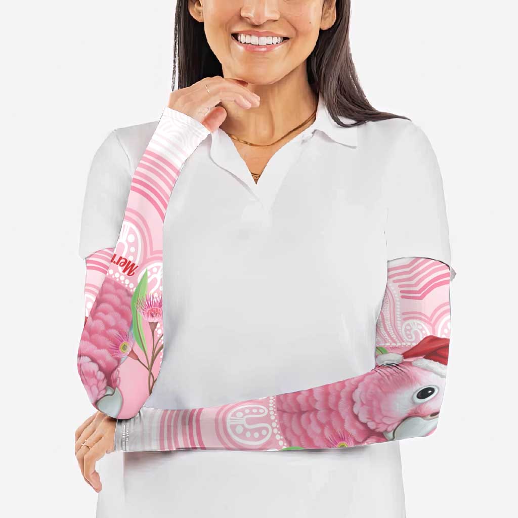 Funny Pink Galah Australia Christmas Arm Sleeves Eucalyptus Blossoms Aboriginal Art - Aussie Hoodie