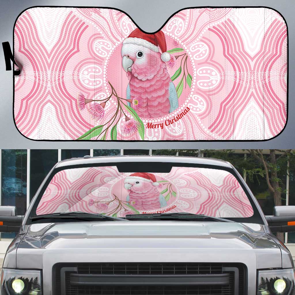 Funny Pink Galah Australia Christmas Auto Sun Shade Eucalyptus Blossoms Aboriginal Art - Aussie Hoodie