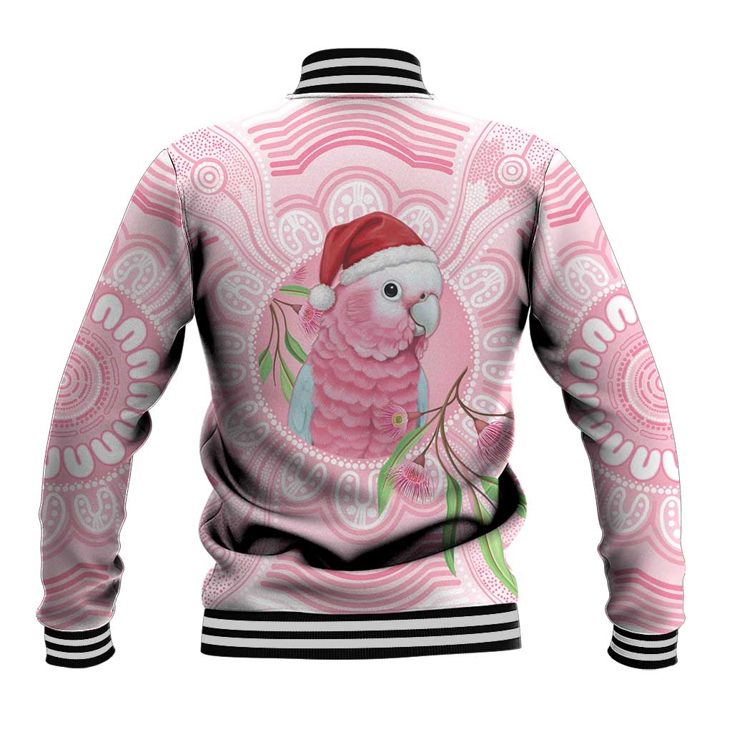 Funny Pink Galah Australia Christmas Baseball Jacket Eucalyptus Blossoms Aboriginal Art - Aussie Hoodie