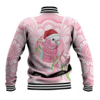 Funny Pink Galah Australia Christmas Baseball Jacket Eucalyptus Blossoms Aboriginal Art - Aussie Hoodie