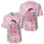 Funny Pink Galah Australia Christmas Baseball Jersey Eucalyptus Blossoms Aboriginal Art - Aussie Hoodie