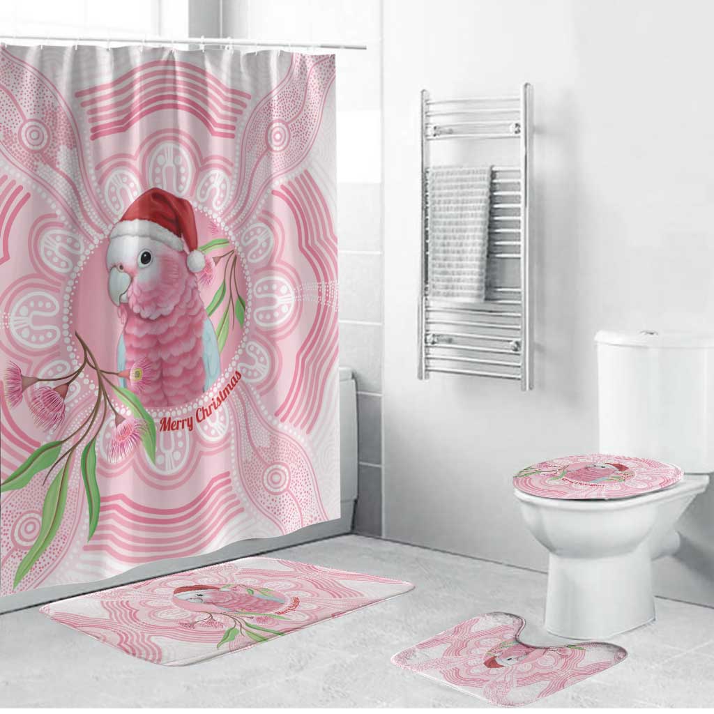 Funny Pink Galah Australia Christmas Bathroom Set Eucalyptus Blossoms Aboriginal Art - Aussie Hoodie