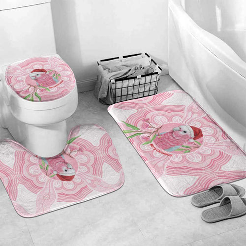 Funny Pink Galah Australia Christmas Bathroom Set Eucalyptus Blossoms Aboriginal Art - Aussie Hoodie