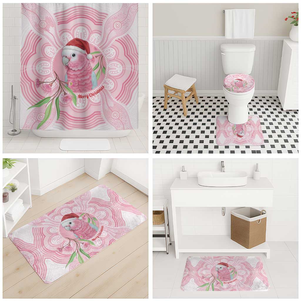 Funny Pink Galah Australia Christmas Bathroom Set Eucalyptus Blossoms Aboriginal Art - Aussie Hoodie