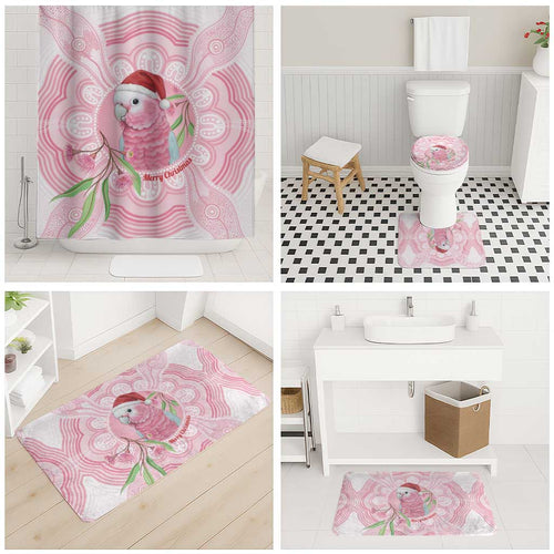 Funny Pink Galah Australia Christmas Bathroom Set Eucalyptus Blossoms Aboriginal Art - Aussie Hoodie